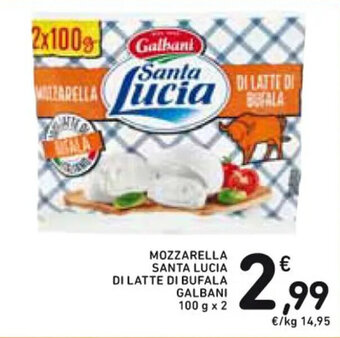 Spazio Conad MOZZARELLA SANTA LUCIA DI LATTE DI BUFALA GALBANI 100 g x 2 offerta