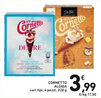 CORNETTO ALGIDA vari tipi, 4 pezzi, 228 g