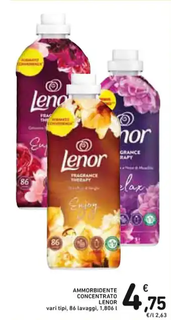 Spazio Conad AMMORBIDENTE CONCENTRATO LENOR vari tipi, 86 lavaggi, 1,806 l offerta