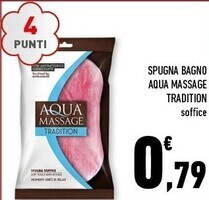 Conad Margherita Aqua massage spugna bagno tradition offerta