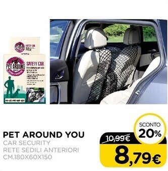 Arcaplanet Pet around you - car security rete sedili anteriori cm.180x60x150 offerta