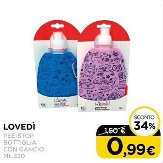 Lovedi bottiglia pee- stop con gancio ml.320