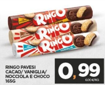 Interspar RINGO PAVESI CACAO/ VANIGLIA/ NOCCIOLA E CHOCO 165G offerta