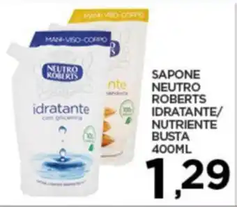 Interspar SAPONE NEUTRO ROBERTS IDRATANTE/ NUTRIENTE BUSTA 400ML offerta
