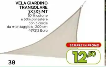 VELA GIARDINO TRANGOLARE 3X3X3 MT