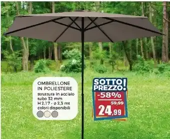 Happy Casa Ombrellone da giardino grigio - diametro 225 cm offerta