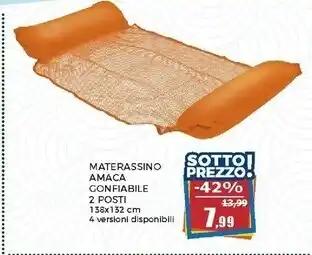 Happy Casa Materassino amaca gonfiabile galleggiante 2 posti - 138x132 cm offerta