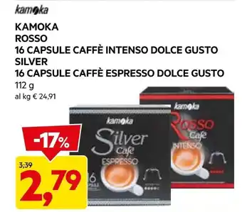 DPiù Kamoka rosso 16 capsule caffe intenso dolce gusto silver/16 capsule caffe espresso dolce gusto offerta