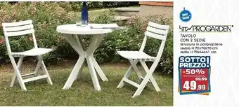 Happy Casa Ipae-progarden set giardino bianco con tavolo e due sedie offerta