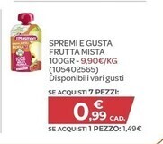 Bimbo Store Plasmon spremi e gusta frutta mista 100gr offerta