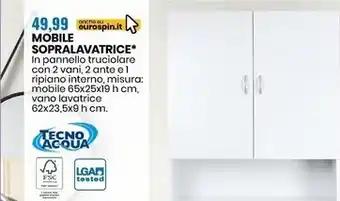 Eurospin Tecno acqua mobile sopralavatrice offerta