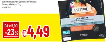 Famila Labeyrie L'Originale Salmone affumicato Tenero e Delicato 75g offerta