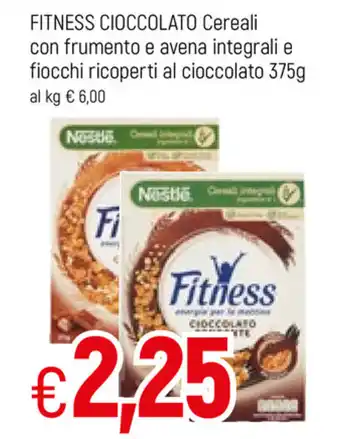 Famila Fitness Cioccolato Cereali con frumento e avena integrali e fiocchi ricoperti al cioccolato 375g offerta