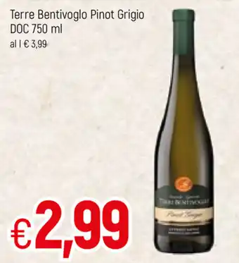 Famila Terre Bentivoglo Pinot Grigio DOC 750ml offerta