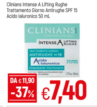 Famila Clinians Intense A Lifting Rughe Trattamento Giorno Antirughe SPF 15 Acido laluronico 50ml offerta