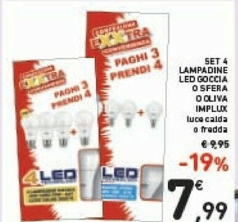 Conad Loctite Set 4 Lampadine Led Goccia O Sfera offerta