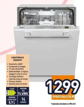 Unieuro Miele LAVASTOVIGLIE 65263SCVI offerta