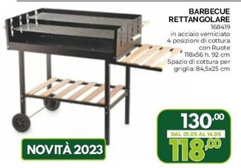 Orizzonte BARBECUE RETTANGOLARE 168419 118x56 h. 92 cm offerta