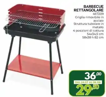 BARBECUE RETTANGOLARE 467209 54x34,5 cm 58x38 h 82 cm