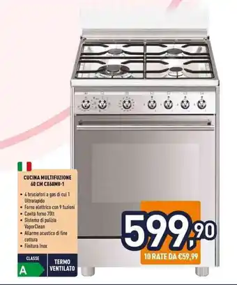 Unieuro Smeg CUCINA MULTIFUZIONE 60 CM CX68M8-1 offerta
