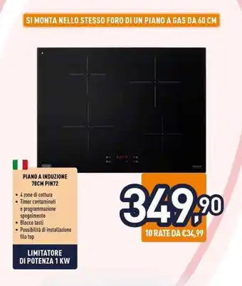 Unieuro DeLonghi PIANO A INDUZIONE 70CM PIN72 offerta