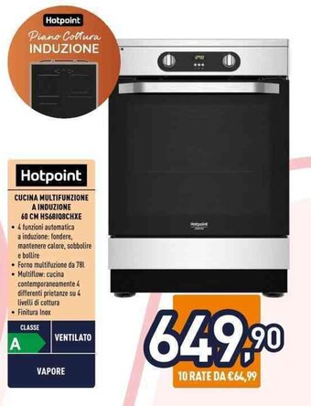 Unieuro Hotpoint CUCINA MULTIFUNZIONE A INDUZIONE 60 CM HS68108CHXE offerta
