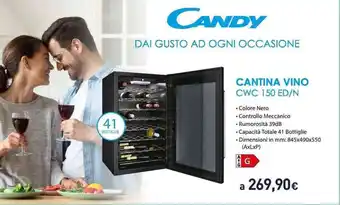 Unieuro Candy CANTINA VINO CWC 150 ED/N offerta