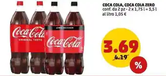 PENNY COCA COLA, COCA COLA ZERO conf. da 2 pz 3,5 l offerta
