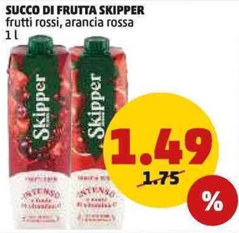 PENNY SUCCO DI FRUTTA SKIPPER frutti rossi, arancia rossa 1 l offerta