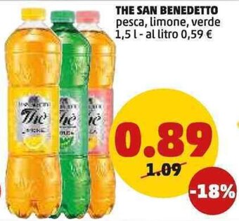 PENNY THE SAN BENEDETTO pesca, limone, verde 1,5 l offerta