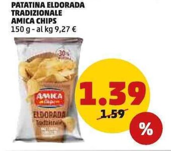 PENNY PATATINA ELDORADA TRADIZIONALE AMICA CHIPS 150 g offerta