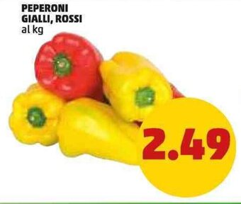 PENNY PEPERONI GIALLI, ROSSI offerta