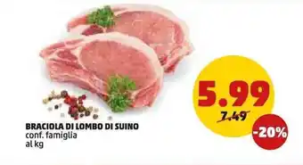 PENNY BRACIOLA DI LOMBO DI SUINO offerta