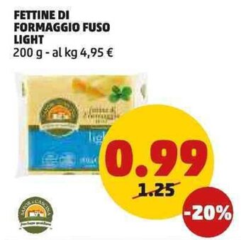 PENNY FETTINE DI FORMAGGIO FUSO LIGHT 200 g offerta