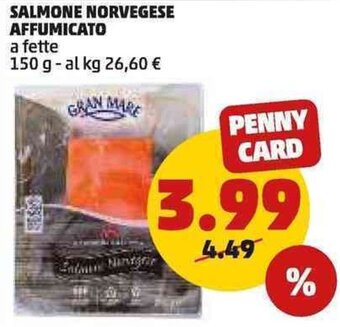 PENNY SALMONE NORVEGESE AFFUMICATO a fette 150 g offerta