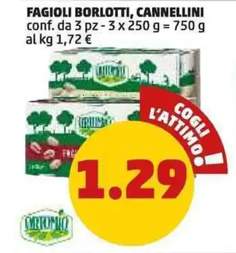 PENNY FAGIOLI BORLOTTI, CANNELLINI conf. da 3 pz 750 g offerta