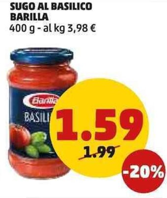 PENNY SUGO AL BASILICO BARILLA 400 g offerta