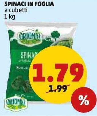 PENNY SPINACI IN FOGLIA a cubetti 1 kg offerta