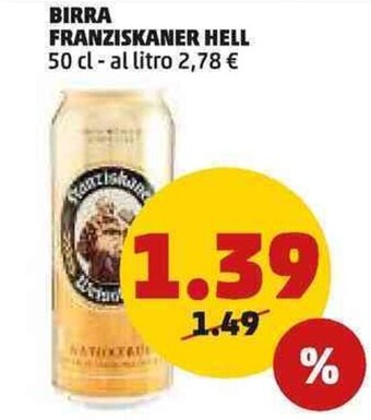 PENNY BIRRA FRANZISKANER HELL 50 cl offerta