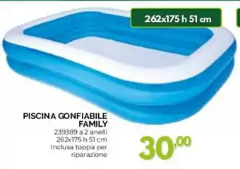 PISCINA GONFIABILE FAMILY 239389 a 2 anelli 262x175 h 51 cm