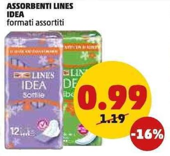 PENNY ASSORBENTI LINES IDEA formati assortiti offerta