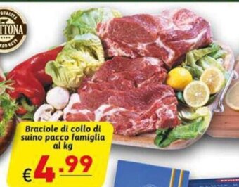 Ipercarni Braciole di collo di suino pacco famiglia al kg offerta