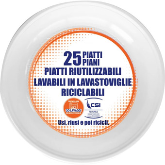 Piatti extra riutilizzabili fondi/piani x 25