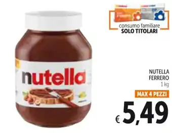 Spazio Conad NUTELLA FERRERO 1 kg offerta