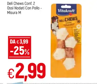 Famila Vitakraft Deli Chews Conf.2 Ossi Nodati Con Pollo- Misura M offerta