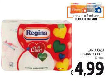 Spazio Conad CARTA CASA REGINA DI CUORI 6 rotoli offerta