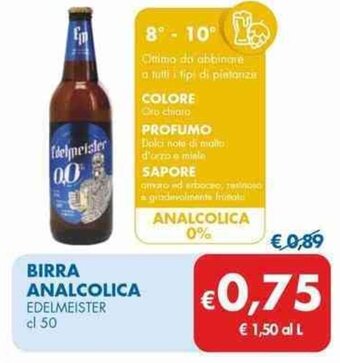 MD Discount BIRRA ANALCOLICA EDELMEISTER cl 50 offerta