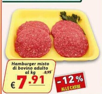 Ipercarni Hamburger misto di bovino adulto al kg offerta