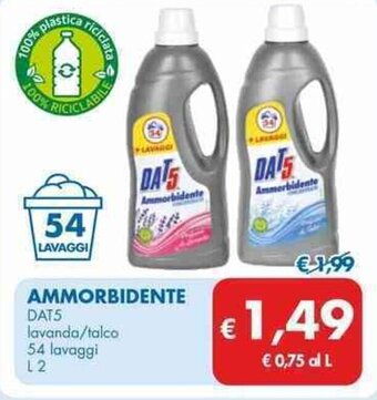 MD Discount AMMORBIDENTE DAT5 lavanda/talco 54 lavaggi L 2 offerta