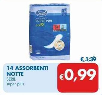 MD Discount 14 ASSORBENTI NOTTE SERIL super plus offerta